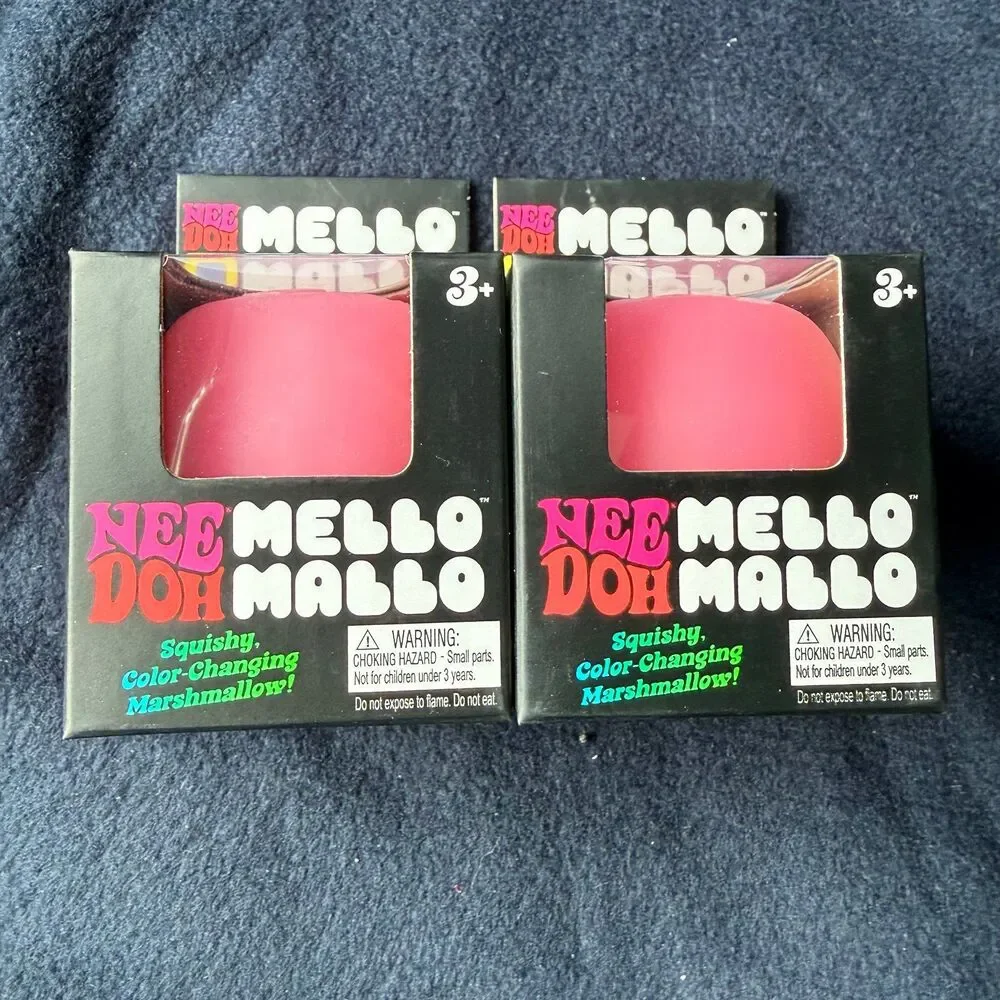 Schylling - NeeDoh Mello Mallo: *Set of 2* PINK Color Changing under Light NEW